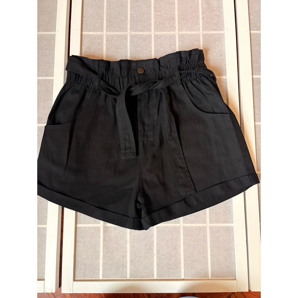 Hyfve Paperbag Shorts Large NWT Black High Waist Utility Cargo Festival Casual